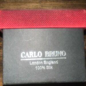 Carlo Bruno Red Silk Tie and cufflings